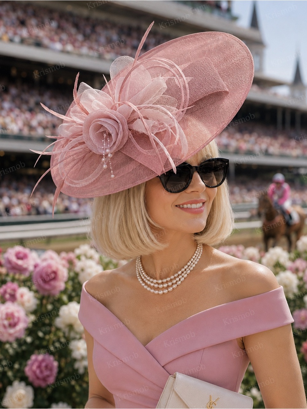 Kentucky Derby Wide Brim Sinamay Fascinator Hat | Wedding + Church + Race Day
